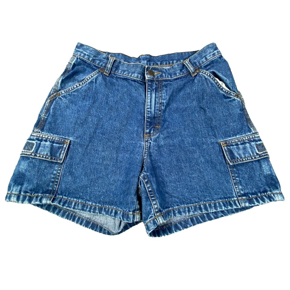 Vintage Cargo Shorts Women's Lee Riders High Rise Blue Utility Workwear Y2K